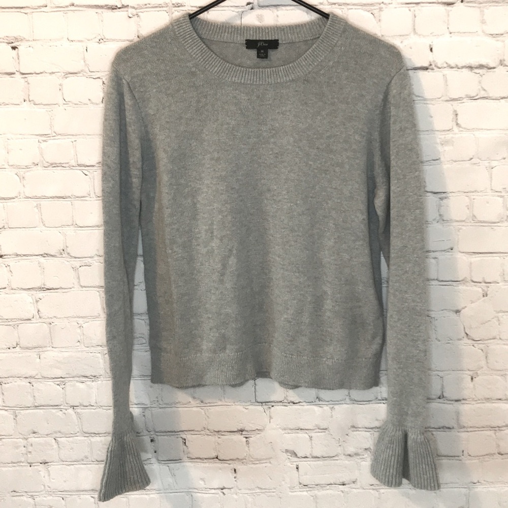 JCREW Gray Knit Sweater Size Medium in EUC
